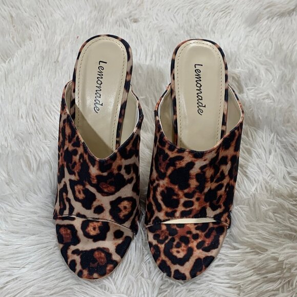 NEW Clear Wedge Platform Heel Leopard Print Open Toe SIZE 5.5 - Picture 3 of 8